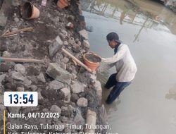 Proyek Plengsengan Sungai Kepadangan Diduga Gunakan Material Tidak Sesuai Spesifikasi