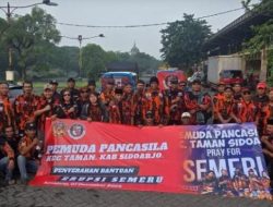 Pemuda Pancasila PAC Taman Salurkan Bantuan untuk Korban Erupsi Gunung Semeru di Lumajang